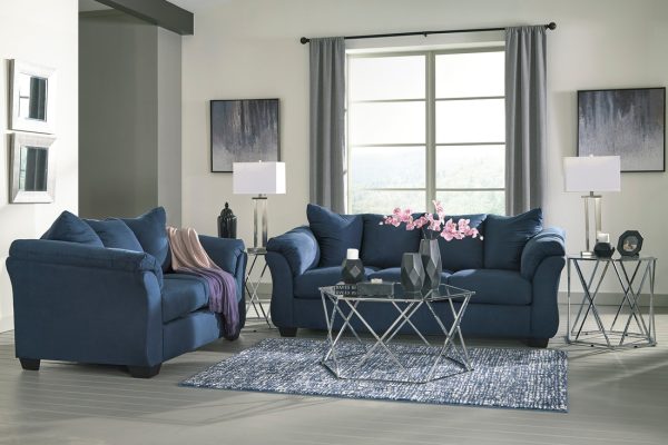 Ashley 750-07 Blue Sofa & Loveseat