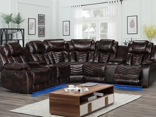 S2021 Lucky Charm Sectional (Brown)