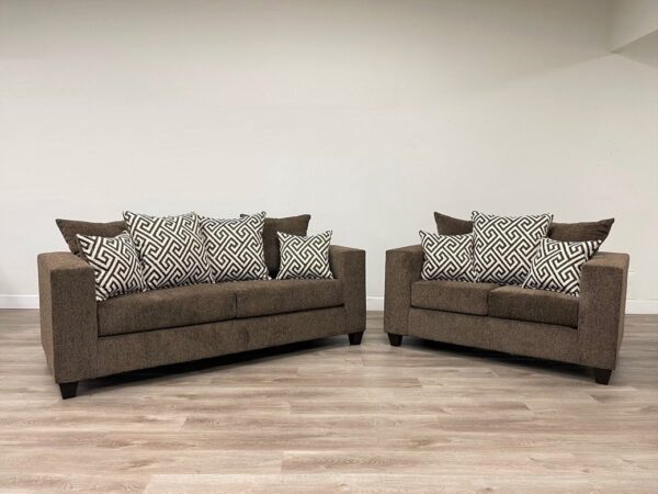110 - Mocha Sofa & Loveseat