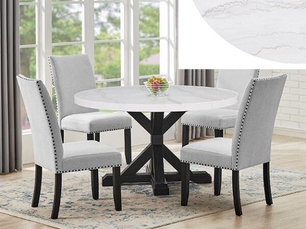 1320RD-5P VARLEY ROUND MARBLE DINING GROUP