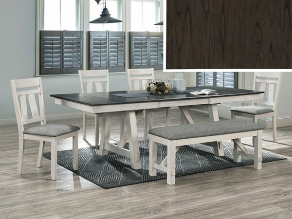 2158CG-6P MARIBELLE 6P W/BENCH CHALK WARMGREY