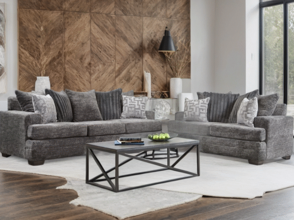 2675-07 CHARCOAL Sofa & Loveseat Set