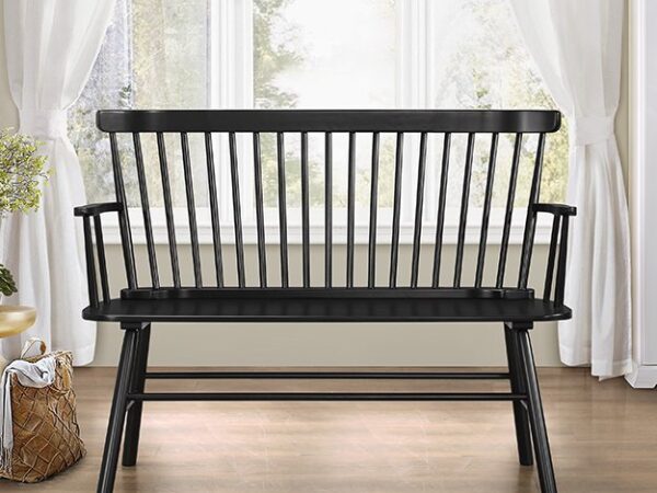 4185-BENCH-BK JERIMIAH SPINDLEBACK BENCH BLACK