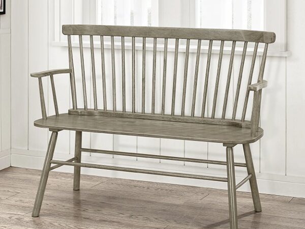 4185-BENCH-GY JERIMIAH SPINDLEBACK BENCH GREY