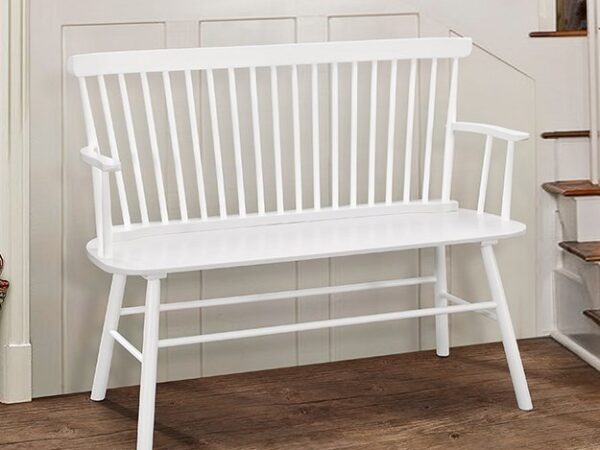 4185-BENCH-WH JERIMIAH SPINDLEBACK BENCH WHITE