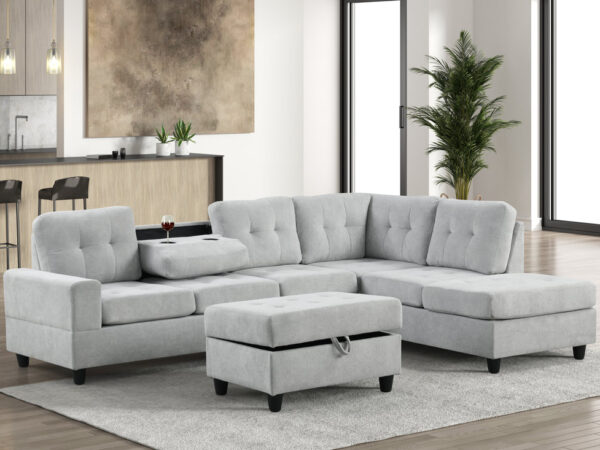 41Heights Reversible Sectional + Ottoman