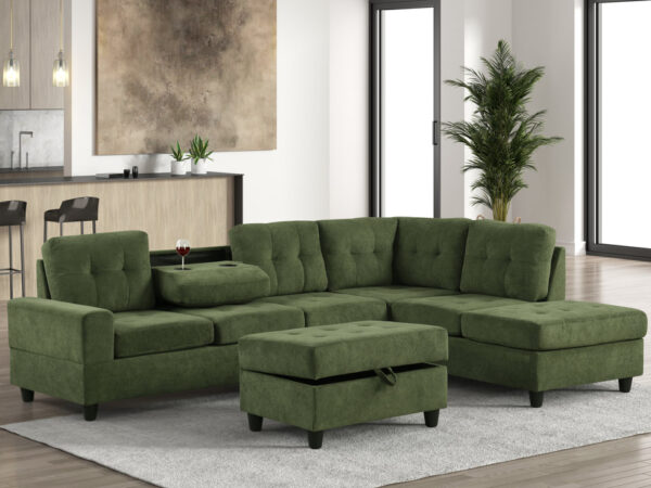 42Heights Reversible Sectional + Ottoman