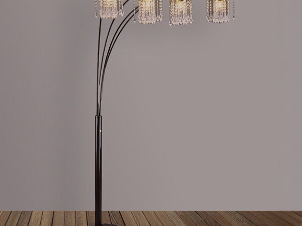 4893BK RAIN DROP ARC LAMP 84"H BLACK