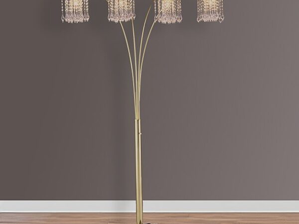 4893G RAIN DROP ARC LAMP 84"H GOLD