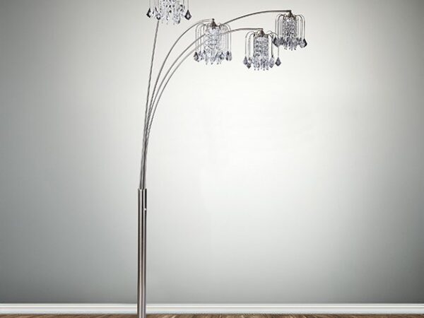 4893PEW RAIN DROP ARC LAMP 84"H PEWTER