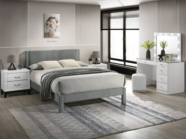 5097LG LUCIA BED FRAME LIGHT GRAY