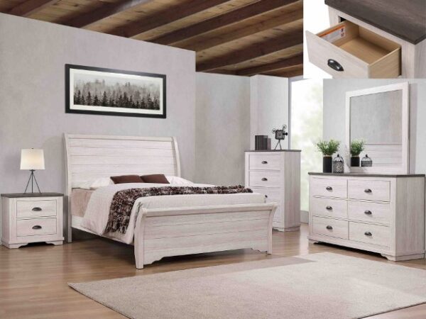 SETB8130 CORALEE BEDROOM GROUP CHALK/GREY