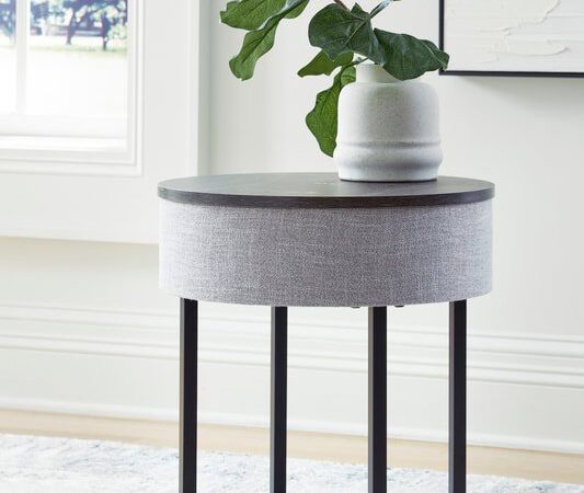 A4000641 - Accent Table w/Speaker, Wireless Charger, Lights