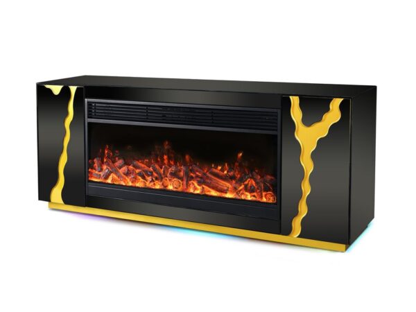 A804 TV STAND W/FIREPLACE (BLACK)