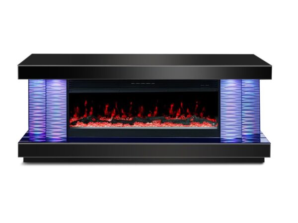 A89 TV STAND W/FIREPLACE (BLACK)