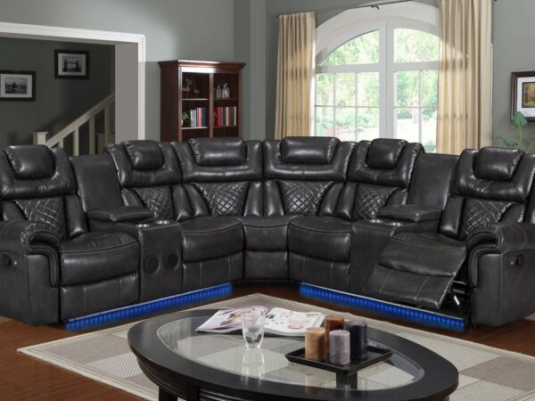 Alexa2023 Grey Reclining Sectional