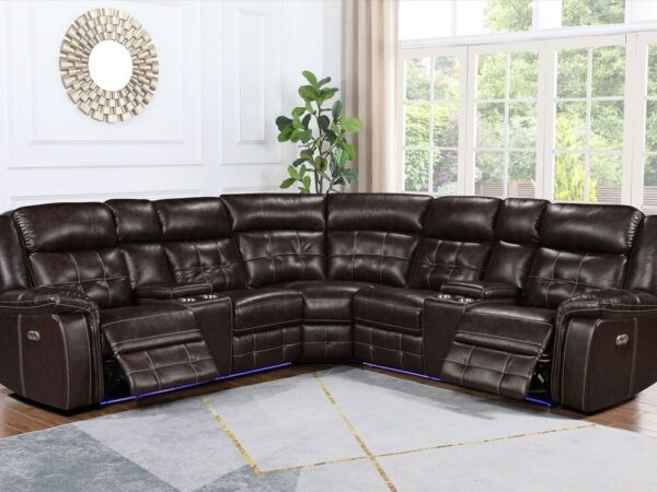 Amazon2027 Power LED Reclining Sectional