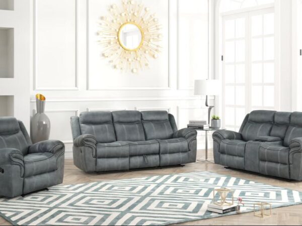 Andres Grey - 3pc Reclining Living Room Set