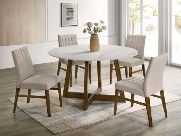 ENZO20 Dark Oak Dining Table + 4 Chair Set