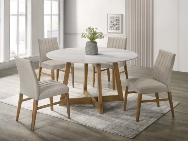 ENZO10 Light Oak Dining Table + 4 Chair Set