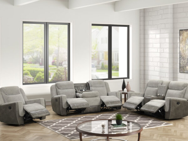 LISA - Gray 3pc Reclining Set