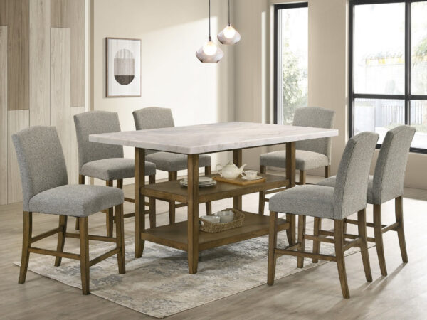 Lola20 - (GENUINE MARBLE) Table & 6-Chairs