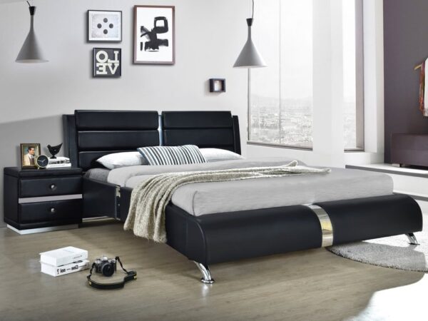 Vegas Black Platform Bed - Queen, King