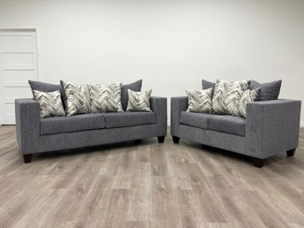 110 - Charcoal Sofa & Loveseat Set
