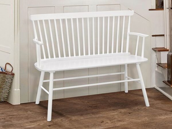 4185-BENCH-WH JERIMIAH SPINDLEBACK BENCH WHITE