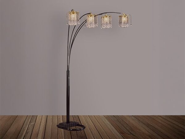 4893BK RAIN DROP ARC LAMP 84"H BLACK