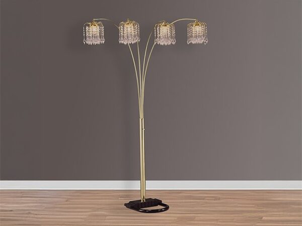 4893G RAIN DROP ARC LAMP 84"H GOLD