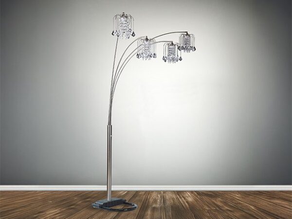 4893PEW RAIN DROP ARC LAMP 84"H PEWTER
