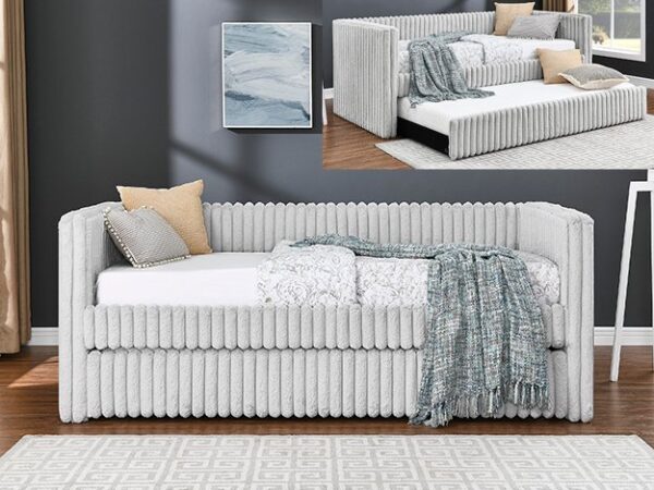 5339LG-SET HAILEY DAYBED LIGHT GREY