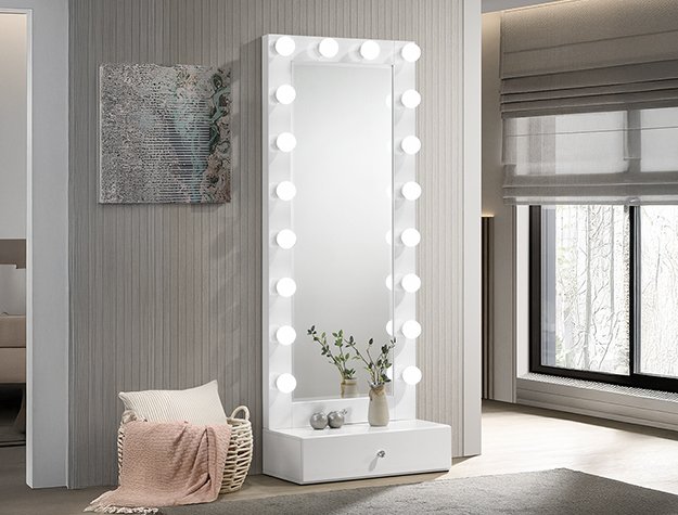 B4852WH-DB-SET LUXO TALL LIGHTED VANITY W/DRAWER