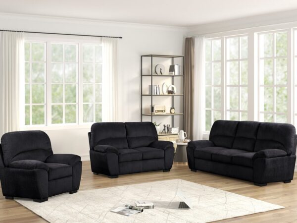 Tiffany10 Black - 2PC or 3PC Living Room Set